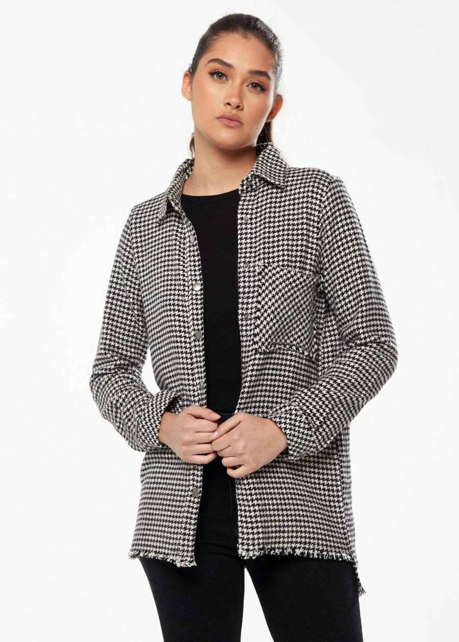 Clothings Liquorish | Liquorish Checked Shirt In Black & White ...